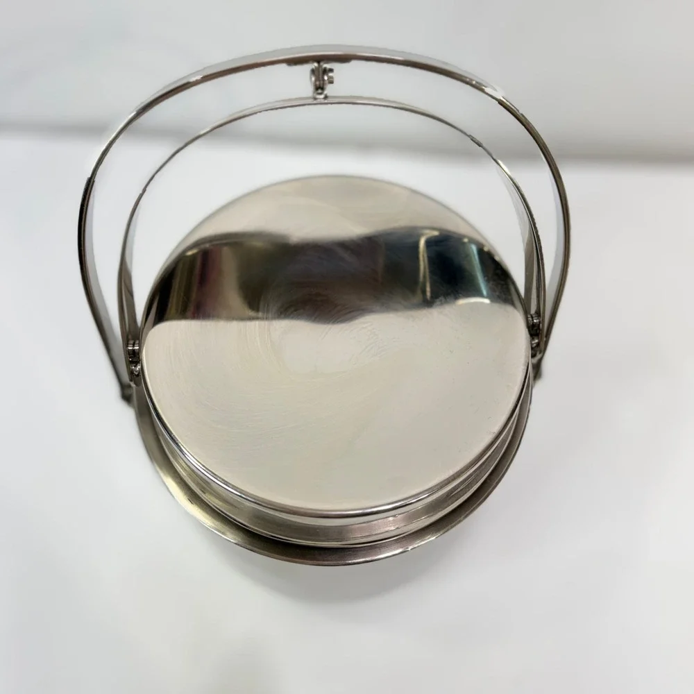 VTG Stainless Steel Insulated Ice Bucket with Lid Handle w/ Drainer Tray‎ Silver